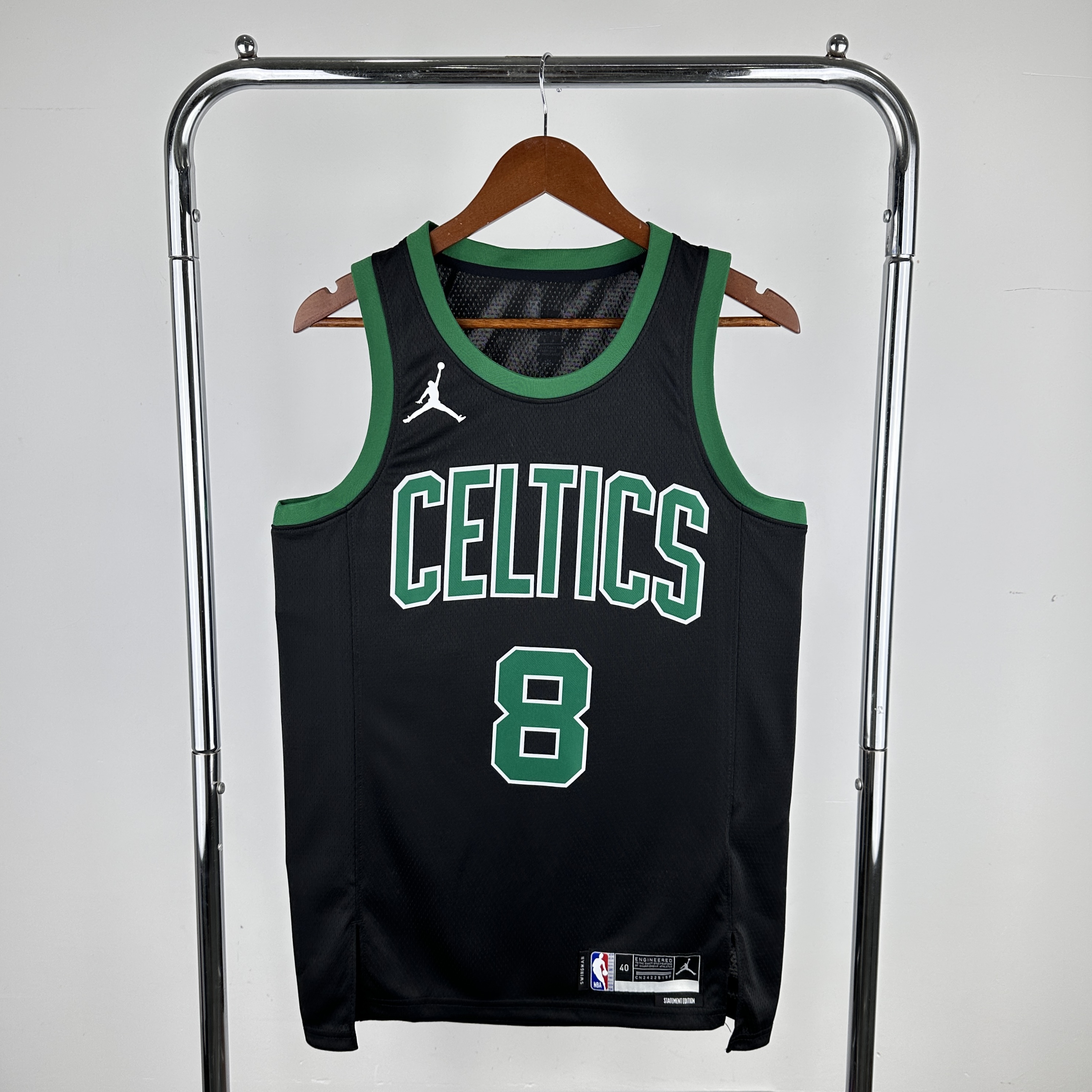 Men Boston Celtics #8 Porzingis Black 2024 NBA Jersey->boston celtics->NBA Jersey